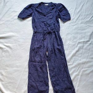Women's VELVET Drucie Blue Belted Cargo Pant Jumpsuit Romper Sz XS EUC
